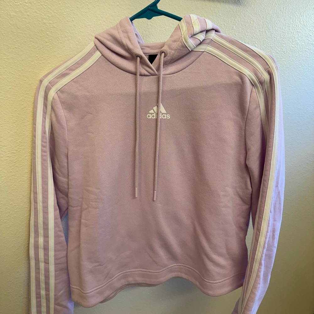 Adidas Women's Pastel Purple Crop Hoodie
